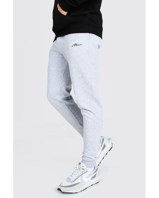 boohooman grey skinny joggers