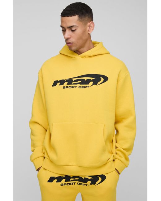 BoohooMAN Yellow Oversized Hooded Tracksuit for men