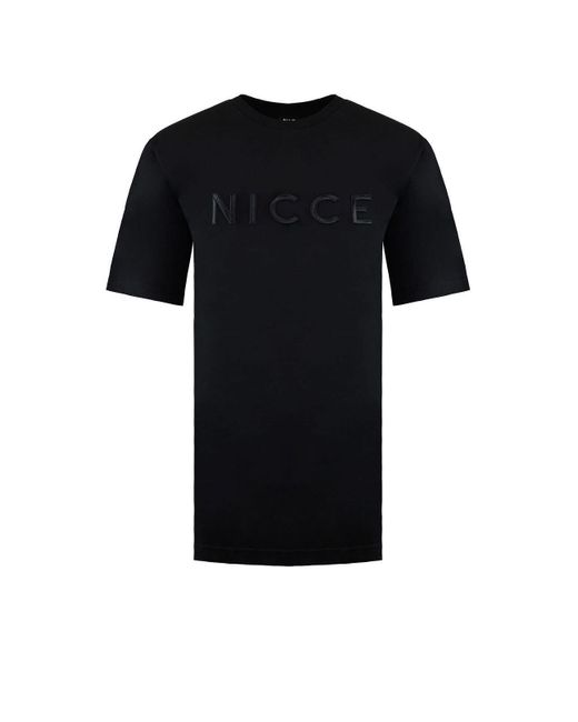 BoohooMAN Nicce Short Sleeve Crew Neck Black Logo Mercury T-shirt for men