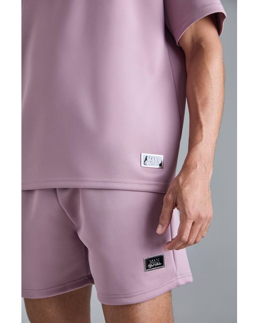 BoohooMAN Purple Relaxed Fit Scuba Short for men