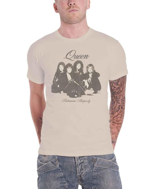 BoohooMAN Gray Queen Bohemian Rhapsody Portrait T Shirt for men