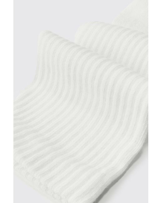 BoohooMAN White 7 Pack Plain Sport Socks for men