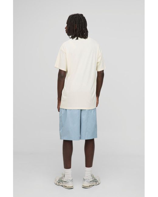 BoohooMAN Oversize T-Shirt in Ecru-Stickerei mit Man-Print in White für Herren