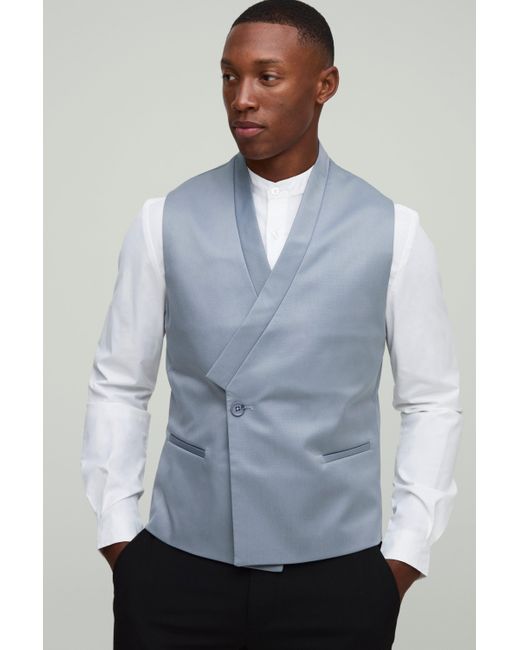BoohooMAN Slim-Fit Blazer mit Kragen-Ärmeln in Gray für Herren