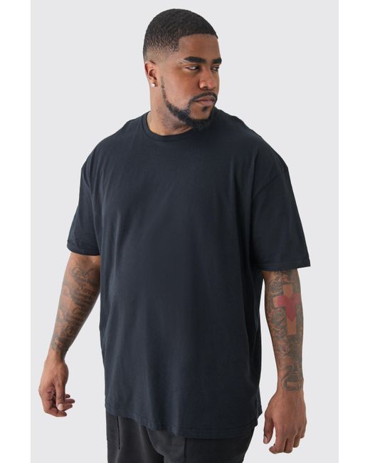 BoohooMAN Blue Plus Oversized Official Dove Printed T-shirt In Black for men