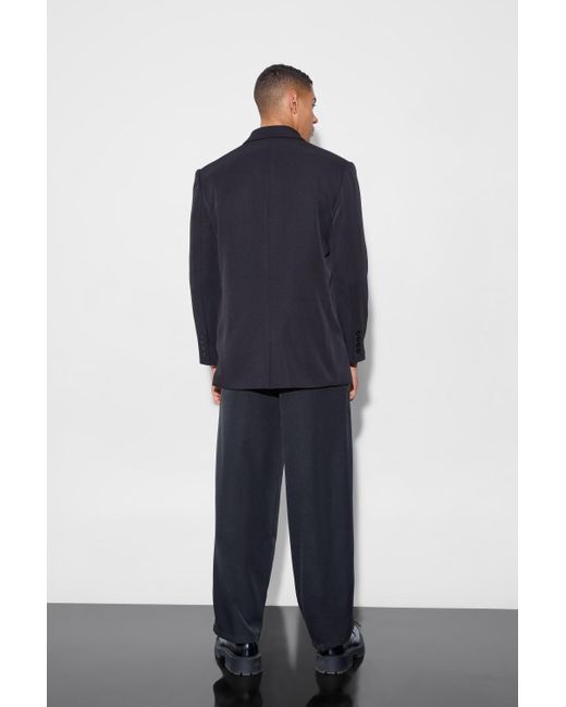 BoohooMAN Blue Tailored Oversized Wide Leg Pants for men