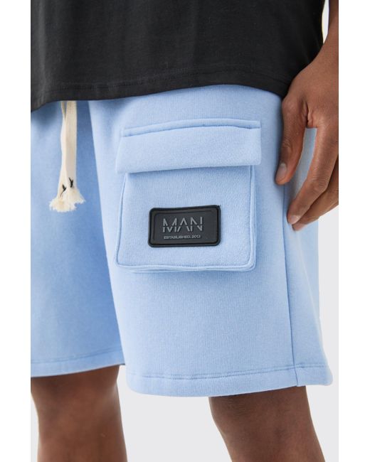 BoohooMAN Blue Relaxed Cargo Man Tab Short for men