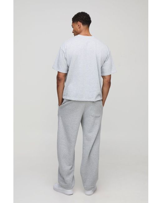 BoohooMAN Kastiges graues Oversize T-Shirt mit M Stern Print in White für Herren