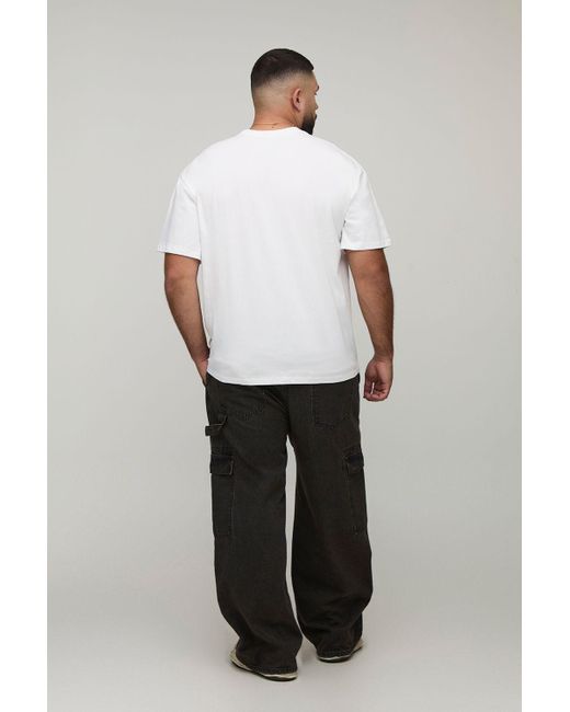 BoohooMAN White Plus Oversized It Printed License T-Shirt for men