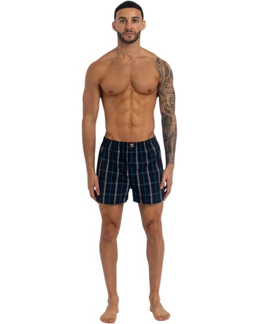 BoohooMAN Blue Kandor Hexster Woven Boxers 6pk for men