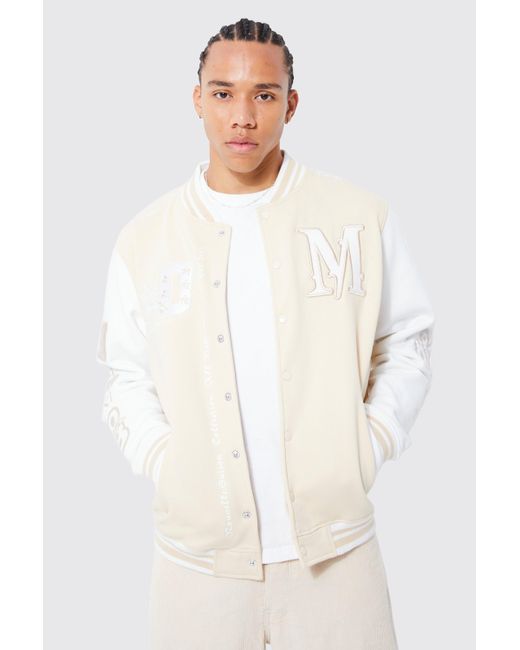 Mens white varsity jacket Clearance