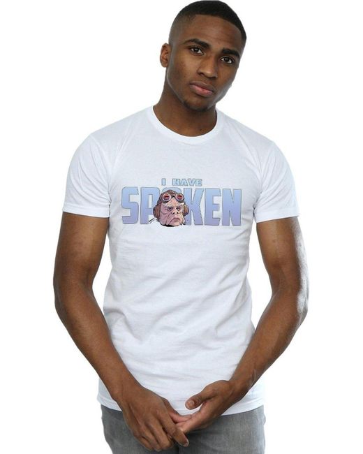 BoohooMAN White Star Wars The Mandalorian Kuiil I Have Spoken T-shirt for men