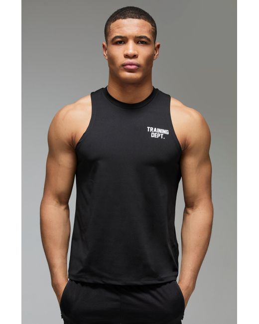 BoohooMAN Training Dept Performance vesttop in Black für Herren