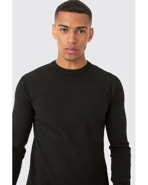 BoohooMAN Black Knitted Sweater Short Tracksuit for men