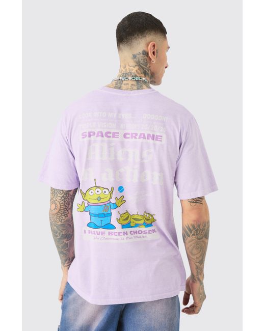 BoohooMAN White Tall Toy Story T-shirt In Lilac for men