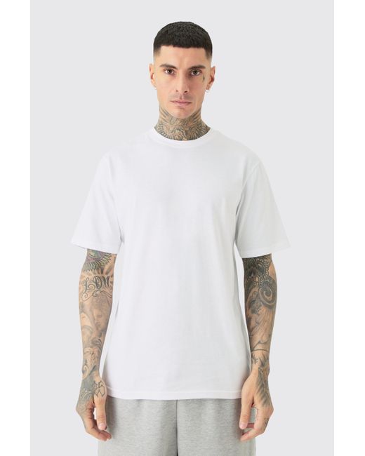 BoohooMAN White Tall Basic Crew Neck T-shirt for men