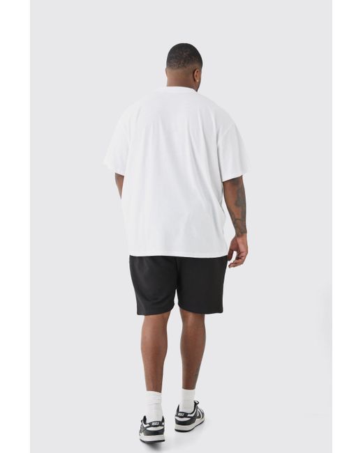 BoohooMAN White Plus Pour Homme Graphic T-shirt & Short Set for men