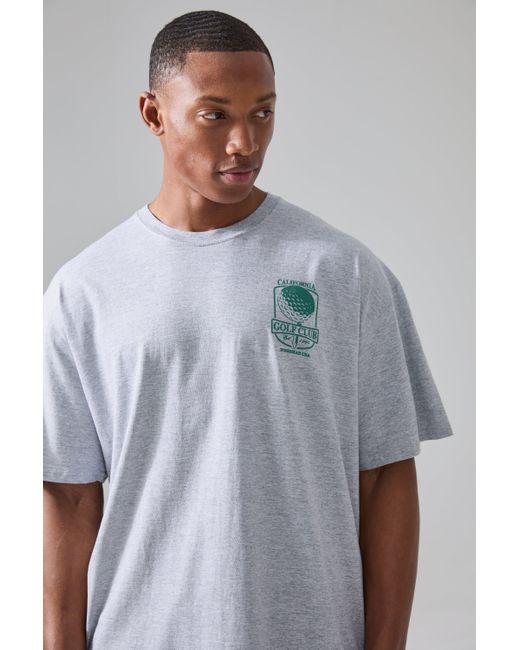 BoohooMAN Gray Active Golf Club Oversized T-shirt for men