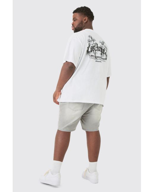 BoohooMAN Plus Oversized Los Angeles Renaissance T-shirt In White for men