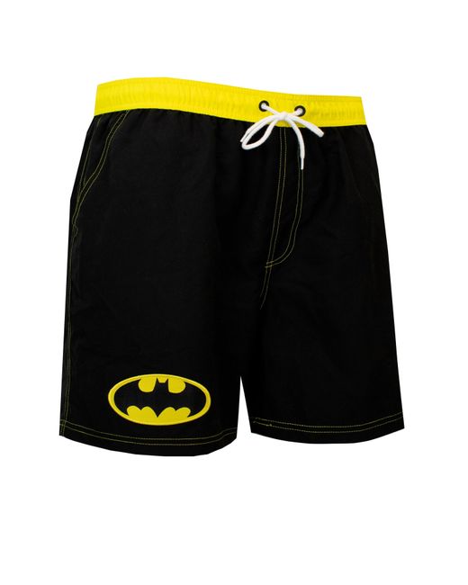 BoohooMAN Black Dc Comics Batman Swim Shorts With Pockets for men