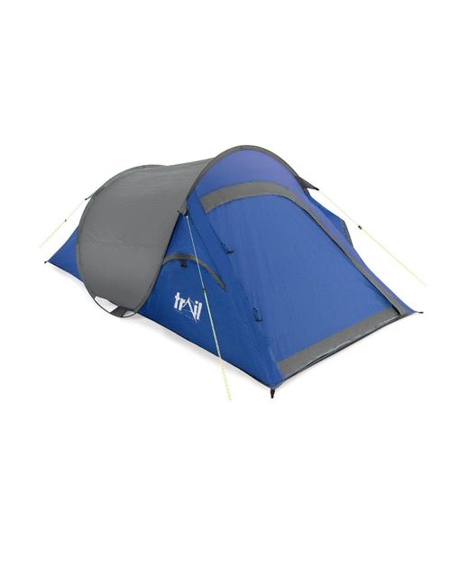 BoohooMAN Blue Trail Outdoor Leisure 2 Man Pop Up Tent Lightweight Portable Camping Festival Shelter Single Skin Trail for men