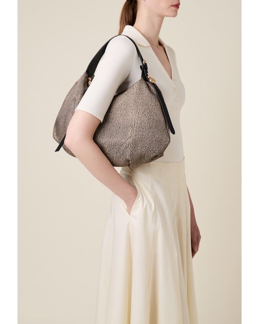 Prive Borsa Hobo Medium di Borbonese in Natural