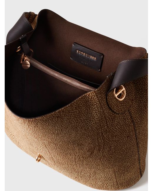 Premiere Borsa Hobo Medium di Borbonese in Natural
