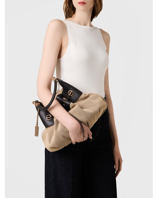 Collier Borsa Hobo Medium di Borbonese in White