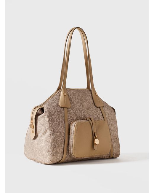 Poche Borsa Shopping Medium di Borbonese in Natural