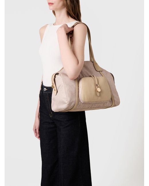 Poche Borsa Shopping Medium di Borbonese in Natural
