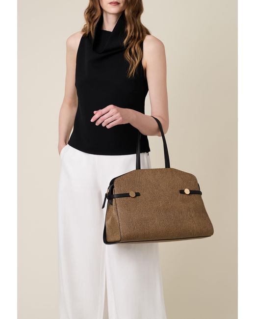 Gemini Borsa Shopping Medium di Borbonese in Natural