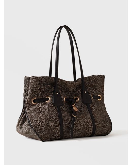 Prive Borsa Shopping Large di Borbonese in Natural