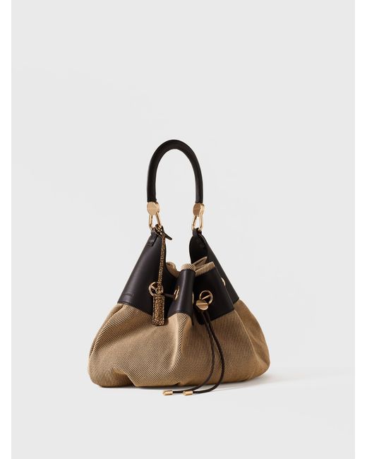 Collier Borsa Hobo Medium di Borbonese in White