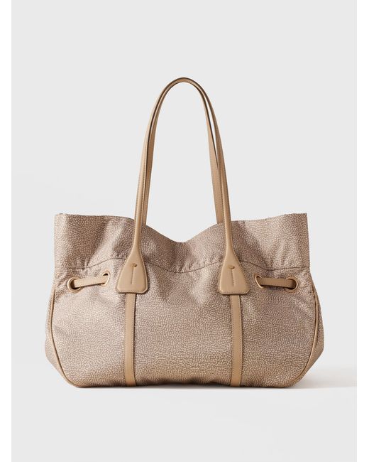 Prive Borsa Shopping Large di Borbonese in Natural