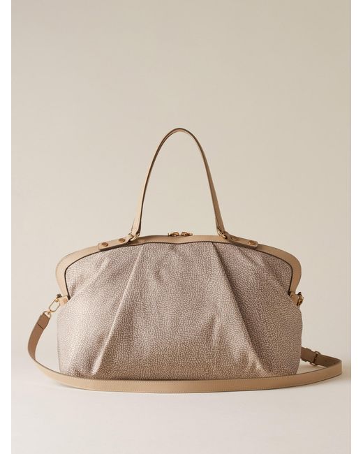 Frame Borsa Bauletto Medium di Borbonese in Natural