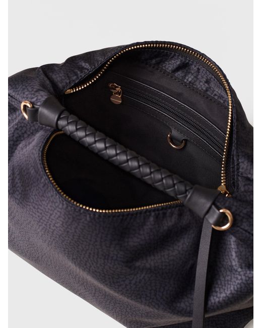 Plie Borsa Hobo Small di Borbonese in Black