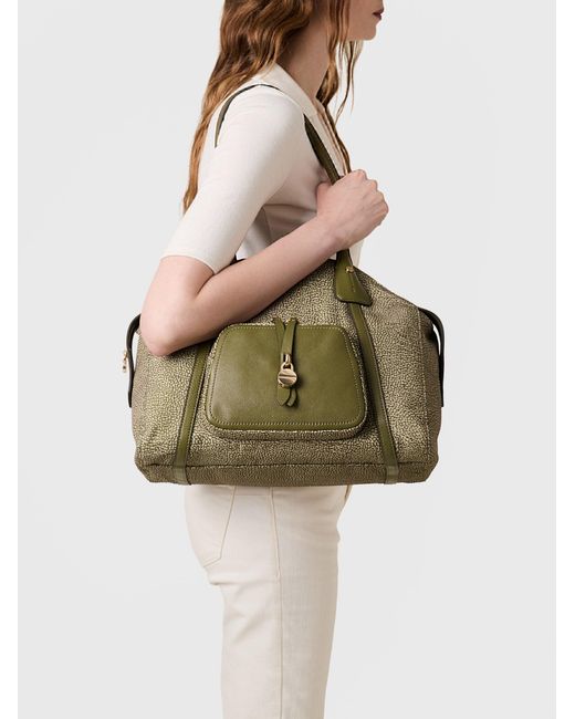 Poche Borsa Shopping Medium di Borbonese in Natural