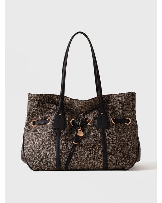 Prive Borsa Shopping Large di Borbonese in Natural