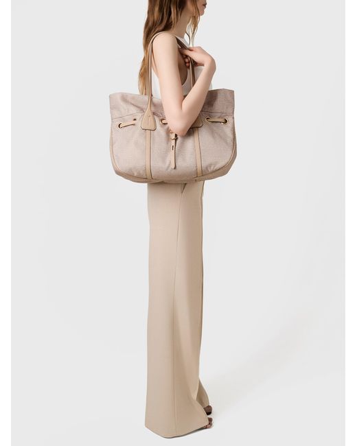 Prive Borsa Shopping Large di Borbonese in Natural