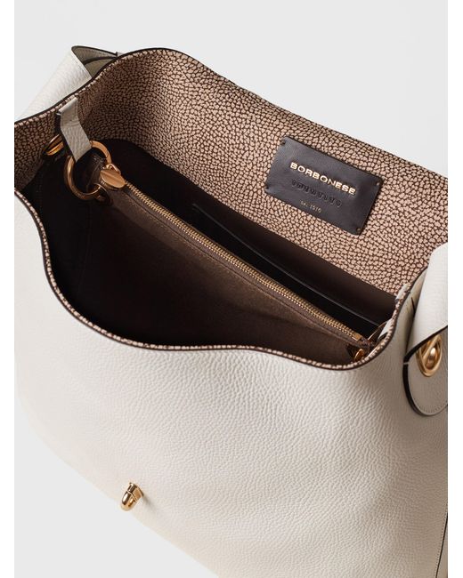 Premiere Borsa Hobo Medium di Borbonese in Natural