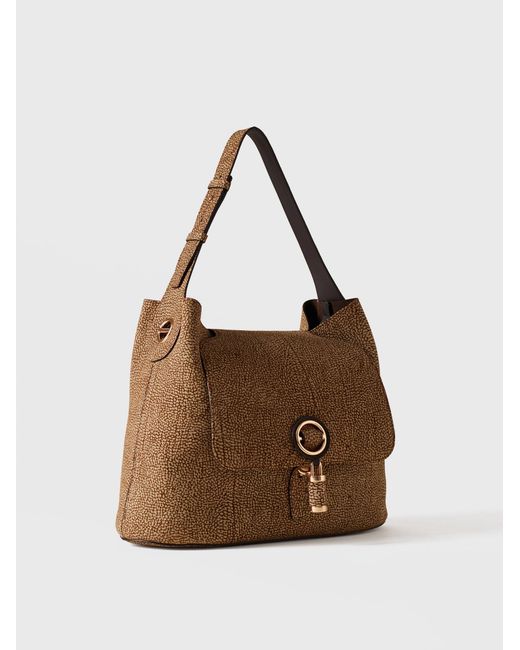 Premiere Borsa Hobo Medium di Borbonese in Natural