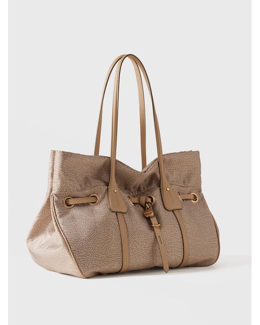 Prive Borsa Shopping Large di Borbonese in Natural