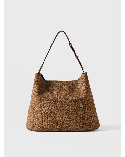 Premiere Borsa Hobo Medium di Borbonese in Natural