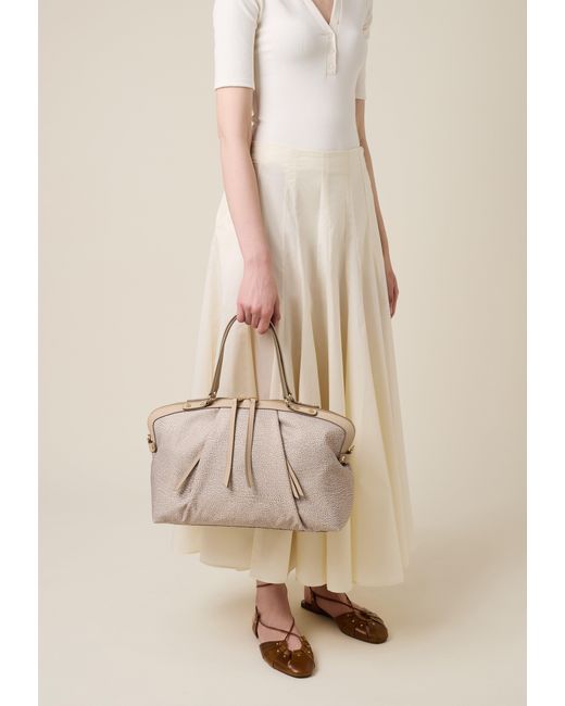 Frame Borsa Bauletto Medium di Borbonese in Natural