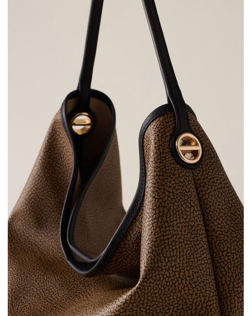 Flight Borsa Hobo Medium di Borbonese in Natural