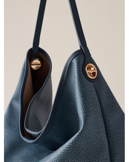 Flight Borsa Hobo Medium di Borbonese in Blue