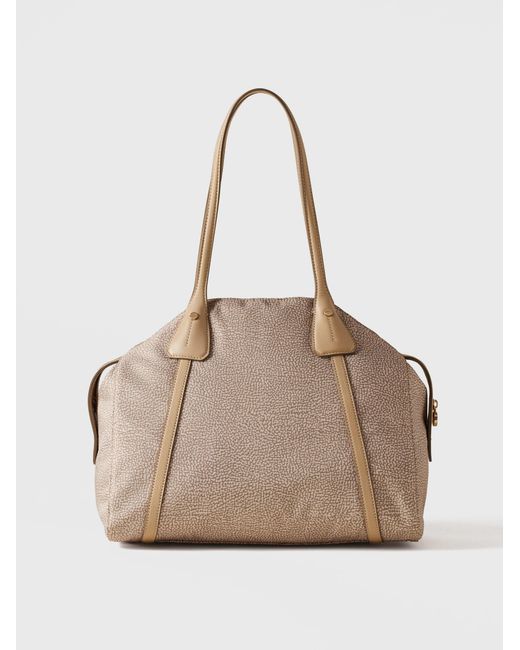 Poche Borsa Shopping Medium di Borbonese in Natural