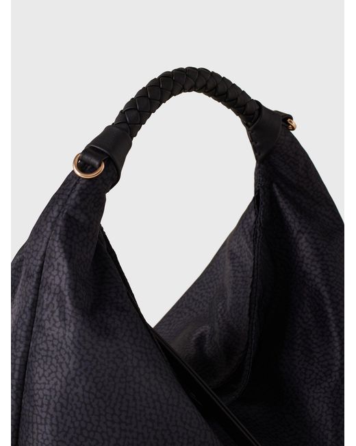 Plie Borsa Hobo Small di Borbonese in Black