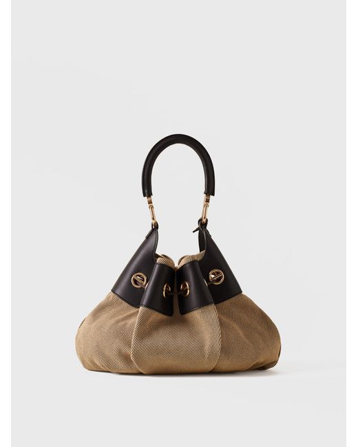 Collier Borsa Hobo Medium di Borbonese in White