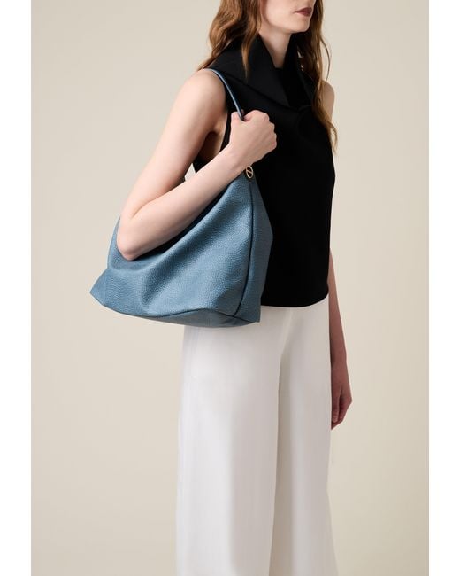 Flight Borsa Hobo Medium di Borbonese in Blue